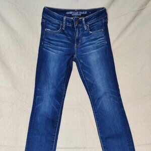 American Eagle Women's Jeans Size 4 Short Blue Skinny Super Stretch X
